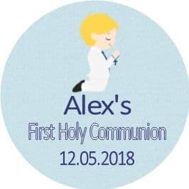 Personalised Edible Blonde Hair Boy Communion Cake Topper 1