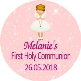 Personalised Edible Blonde Hair Girl Communion Cake Topper 1
