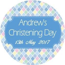 Personalised Edible Blue Christening Cake Topper Design 11