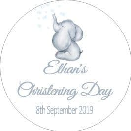 Personalised Edible Blue Christening Cake Topper Design 4