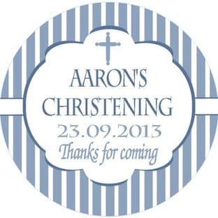 Personalised Edible Blue Christening Cake Topper Design 5