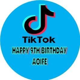 Personalised Edible Blue TikTok Cake Topper