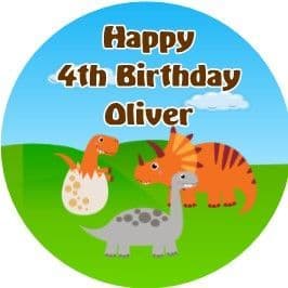 Personalised Edible Dinosaurs Cake Topper