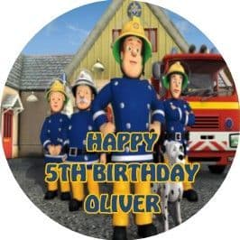 Personalised Edible Fireman Sam Cake Topper