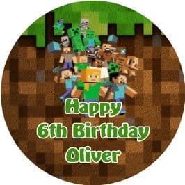 Personalised Edible Minecraft Cake Topper
