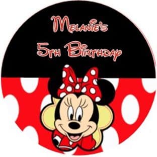 Personalised Edible Minnie Mouse Cake Topper