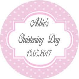 Personalised Edible Pink Christening Cake Topper Design 11