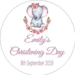 Personalised Edible Pink Christening Cake Topper Design 7