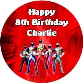 Personalised Edible Power Rangers Cake Topper