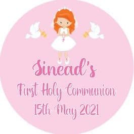 Personalised Edible Red Hair Girl Communion Cake Topper 2