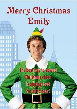 Personalised Elf Christmas Card