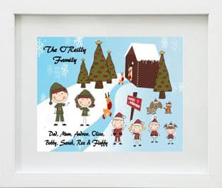 Personalised Elf Family Christmas Print