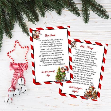 Personalised Elf Red Hello & Goodbye Letters - Returning ELF