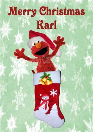 Personalised Elmo Christmas Card