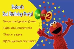 Personalised Elmo Invitations