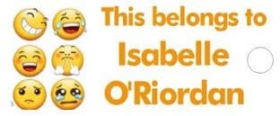 Personalised Emojis Keyring School Bag Name Tag