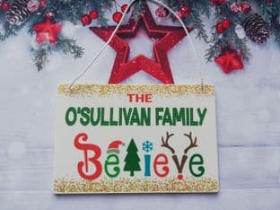 Personalised Family Believe Plaque