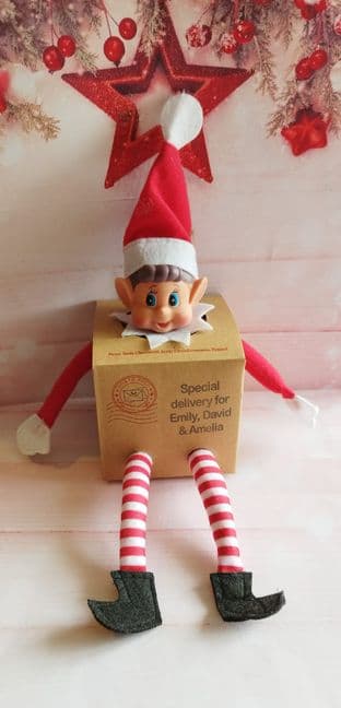 Personalised Family Elf Arrival Crate Box