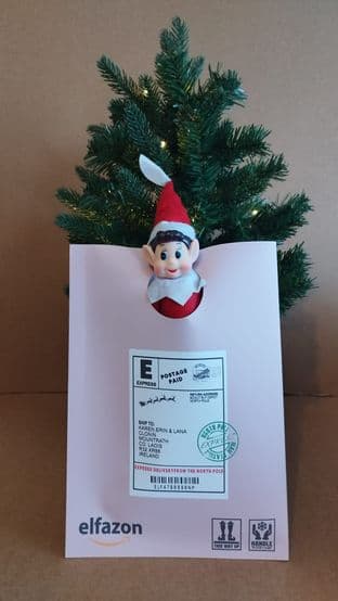Personalised Family Elf Arrival Elfazon Envelope 1 Elf