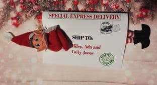 Personalised Family Elf Arrival Envelope Small