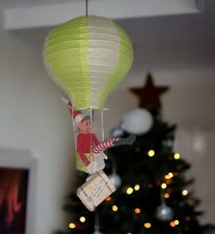 Personalised Family Elf Arrival Hot Air Balloon