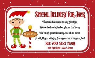 Personalised Family Elf Goodbye Bar Wrapper