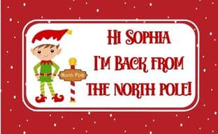 Personalised Family Elf I'm Back Bar Wrapper