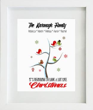 Personalised Family Tree Christmas Print