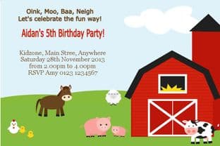 Personalised Farm Yard Invitations