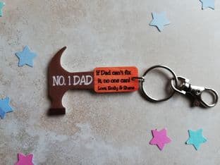 Personalised Father's Day Hammer Keyring