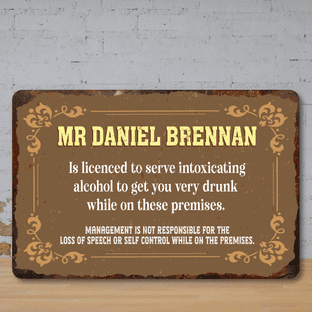 Personalised Faux Rusted Vintage Style Metal Sign