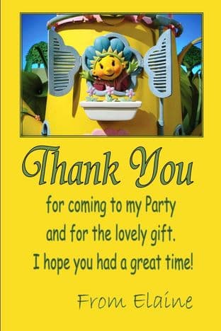 Personalised Fifi and the Flowertots Thank You Cards