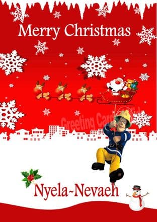 Personalised Fireman Sam Christmas Card 1