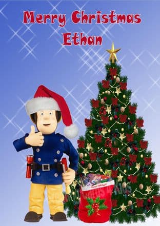 Personalised Fireman Sam Christmas Card 2