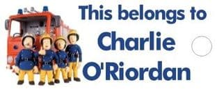 Personalised Fireman Sam Keyring School Bag Name Tag