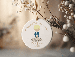 Personalised First Communion Boy Keepsake Ornament
