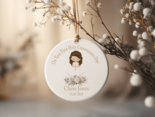 Personalised First Communion Girl Keepsake Ornament