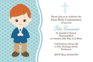 Personalised First Communion Invitations Boy New Design 10
