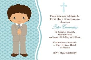 Personalised First Communion Invitations Boy New Design 3