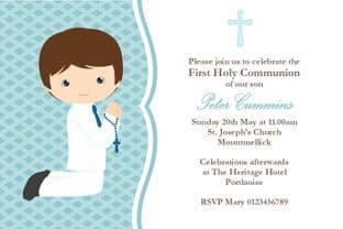 Personalised First Communion Invitations Boy New Design 5