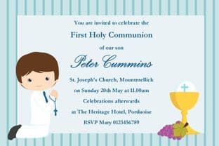 Personalised First Communion Invitations Boy New Design 8