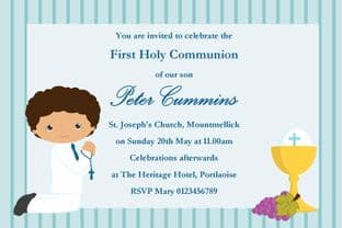 Personalised First Communion Invitations Boy New Design 9