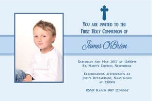 Personalised First Communion Invitations Boy Photo 2