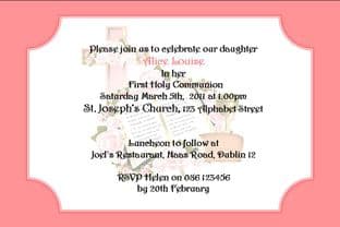 Personalised First Communion Invitations Daughter Design 1