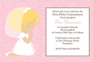 Personalised First Communion Invitations Daughter Design 10