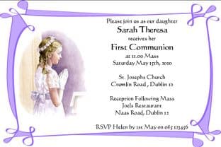 Personalised First Communion Invitations Daughter Design 3