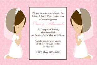 Personalised First Communion Invitations Daughter Girl Twins