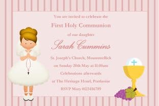 Personalised First Communion Invitations Girl New Design 10