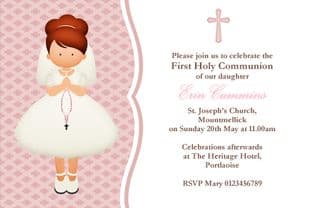 Personalised First Communion Invitations Girl New Design 2