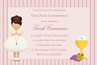 Personalised First Communion Invitations Girl New Design 6